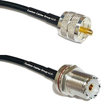 Load image into Gallery viewer, 15 feet RFC195 KSR195 Silver Plated PL259 UHF Male to UHF Female Bulkhead RF Coaxial Cable
