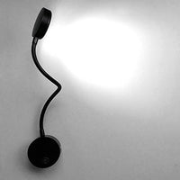 Luminturs(TM 5W LED Wall Sconces Picture Spot Lamp Fixture Flexible Pipe Button Light Pure White