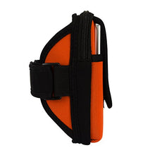 Load image into Gallery viewer, Sweatproof Orange Neoprene Fitness Pouch Armband with in-Ear Stereo Earphones Suitable for Nokia Smartphones Up to 6.4inches
