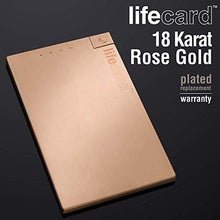 Load image into Gallery viewer, PlusUs LifeCard World&#39;s Thinnest Power Bank (18 Karat Rose Gold) Card Size Fits Like a Card Built-in MFI Lightning Cable
