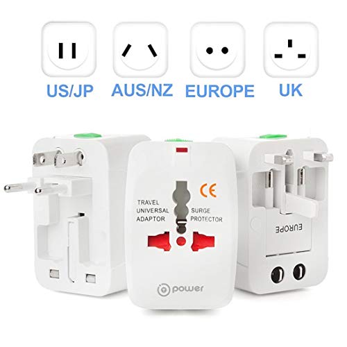 T Power International Travel Adapter Compatible Works For 150+ Countries 110~220 Volt Worldwide Use