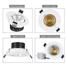 Load image into Gallery viewer, 1-Pack 5W COB LED Downlight Natural White 4000K Spotlight New Design Interior LED Recessed Lighting Fixture
