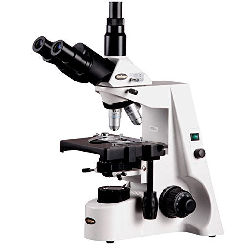 AmScope T690B-PL Trinocular Compound Microscope, 40X-2000X Magnification, WH10x and WH20x Super-Widefield Eyepieces, Infinity Plan Achromatic Objectives, Brightfield, Kohler Condenser, Double-Layer Me