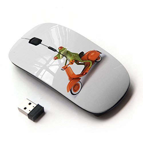 KawaiiMouse [ Optical 2.4G Wireless Mouse ] Italy Minimalist Frog White Orange