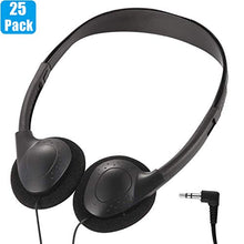 Load image into Gallery viewer, Wholesale Kids Headphones in Bulk 25 Pack for School Classroom Students Children and Adults - Black
