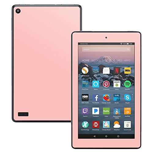 MightySkins Skin Compatible with Amazon Kindle Fire 7 (2017) - Solid Blush | Protective, Durable, and Unique Vinyl Decal wrap Cover | Easy to Apply, Remove, and Change Styles | Made in The USA