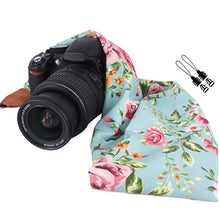 Load image into Gallery viewer, Elvam Universal Men and Women Scarf Camera Strap Belt Compatible with DSLR, SLR, Instant,Digital Camera - Retro Green Floral Pattern
