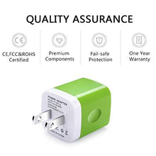 Load image into Gallery viewer, Wall Charger, [3-Pack] 5V/2.1AMP Ailkin Colorful 2-Port USB Wall Charger Home Travel Plug Power Adapter Charging Block for iPhone 13 12 pro Max 11 10 SE X XR XS 8 Plus, Samsung Galaxy Note 20 LG Moto
