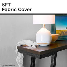 Load image into Gallery viewer, Cordinate Fabric Cord Cover, 6 ft, Hides Cables, Great for Lamps, Light Fixtures, and Desks, Cable Management, Easy Installation, Eggshell White, 40723
