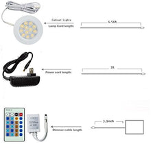 Load image into Gallery viewer, Xking K0784-8PCS(White Shell) Dimmable Recessed LED Lighting Downlight Spotlight kit Includes dimmer,12VDC,Total 24W(Set of 8pcs-Warm White)
