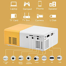 Load image into Gallery viewer, Mini LED Projector , Mini Private Home Theater Portable LED Projector Support 1080P HD HDMI Multimedia Player Clear Stereo Sound ,HDMI Input ,Need Data Cable Connection White Yellow
