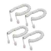 Aexit Plastic Spring Distribution electrical Coiled Cable Connectors Phone Telephone Line White 4pcs