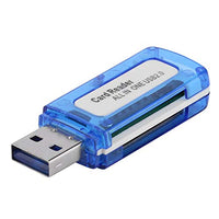 Alloet 4 in 1 Memory Card Reader USB 2.0 All in One Cardreader for Micro SD TF M2