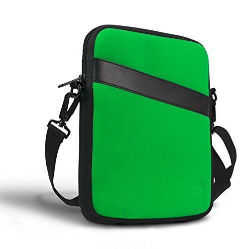 Eastsport Neoprene Crossbody Tablet Bag, Carrying Bag Sleeve with Shoulder Strap for Apple iPad and Tablets, Lime Green