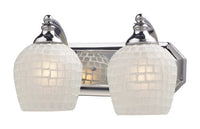 Elk 570-2C-WHT 2-Light Vanity in Polished Chrome and White Mosaic Glass