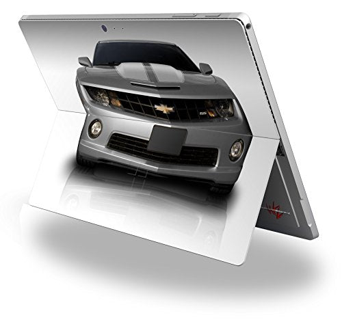 2010 Chevy Camaro Silver - White Stripes - Decal Style Vinyl Skin fits Microsoft Surface Pro 4 (Surface NOT Included)