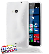 Load image into Gallery viewer, MUZZANO Original White Le S&quot; Premium Flexible Shell for Nokia Lumia 535 + 3&quot;UltraClear Screen Protectors for Nokia Lumia 535
