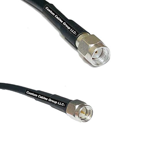 1 Foot RFC195 KSR195 Silver Plated RP-SMA Male to SMA Male RF Coaxial Cable
