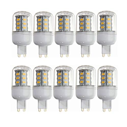 Welsun 12v G9 LED, Low Voltage G9 LED Lamps, 4W Bulbs, 3000K Warm White / 6000K Cool White, 260-300 Lumens, Non-dimmable DC12-80V, 10-Pack [Energy Class A +] (Color : Warm White)