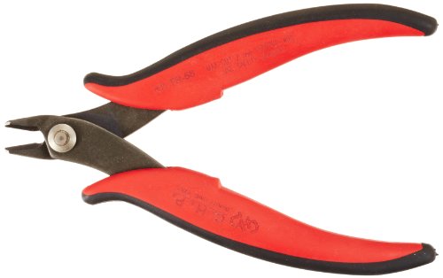 Hakko CHP TR-58 Medium Soft Wire Cutter, Chamfered Cut, 3.0mm Hardened Carbon Steel Construction, HRC 58, 21-Degree Angled Jaw, 8mm Jaw Length, 12 Gauge Maximum Cutting Capacity