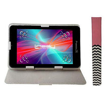 Load image into Gallery viewer, LINSAY 7&quot; HD Screen Quad Core Tablet with Pink Lines Leather Case
