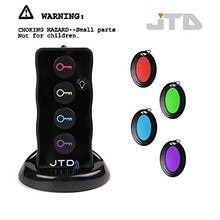 Load image into Gallery viewer, JTD Wireless RF Item Locator/Key Finder with LED Flashlight and Base Support. with 4 Receivers Key Finder-Wireless Key RF Locator, Remote Control, Pet, Cell, Wireless RF Remote Item, Wallet Locator
