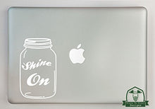 Load image into Gallery viewer, Shine On Canning Jar Vinyl Decal Sized to Fit A 11&quot; Laptop - White
