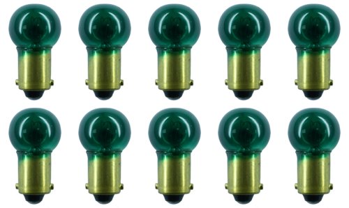 CEC Industries #1895G (Green) Bulbs, 14 V, 3.78 W, BA9s Base, G-4.5 shape (Box of 10)