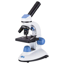 Load image into Gallery viewer, IQCrew by AmScope M50C-B14-WM-E1 40X-1000X Dual Illumination Microscope (Blue) with 1.3MP Digital Eyepiece, Slide Prep Kit and Book
