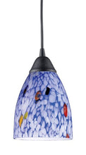 Load image into Gallery viewer, Elk 406-1BL 1-Light Pendant in Dark Rust and Starlight Blue Glass
