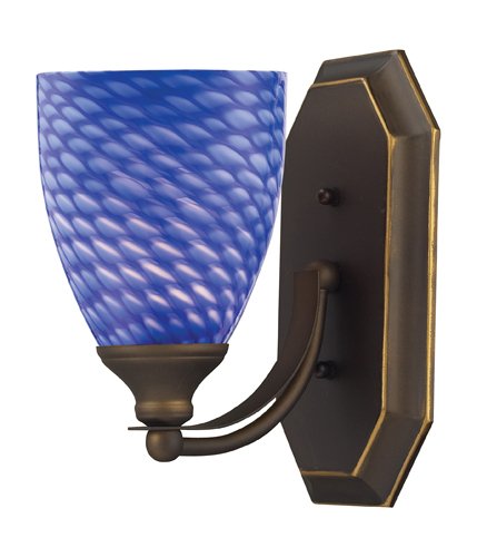 Elk 570-1B-S 1-Light Vanity in Aged Bronze and Sapphire Glass