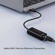 Load image into Gallery viewer, USB C to Ethernet Adapter,CableCreation USB Type-C (Thunderbolt 3) to RJ45 Gigabit Ethernet LAN Network Adapter Compatible for MacBook Pro,MacBook Air,M1/M2,iPad,Galaxy S22 Ultra
