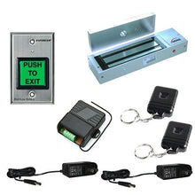 Load image into Gallery viewer, FPC-5180 One Door Access Control outswinging Door 1200lbs Electromagnetic Lock with Seco-Larm Wireless Remote and Seco-Larm Wireless SD-8202GT-PEQ kit
