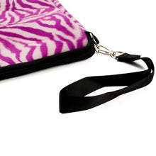 Load image into Gallery viewer, Magenta Zebra Print Fur Sleeve Cover Polyester Fur Design Cover Sleeve Carrying Case with Front Accessory Pocket, Fits Anywhere, for Asus ASUSPRO P Essential P55VA 15.6 inch Laptop
