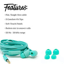 Load image into Gallery viewer, MOXYO - Mission Earbuds, Clean Inline Mic and a Tangle-Free Flat Cable (Mint)
