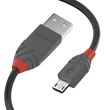 Load image into Gallery viewer, LINDY 36733 2 m Anthra Line USB 2.0 Type A to Micro-B Cable - Black
