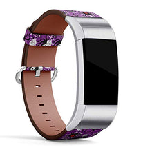 Load image into Gallery viewer, Replacement Leather Strap Printing Wristbands Compatible with Fitbit Charge 2 - Spider and Funky Skull Rough Grunge Pattern
