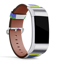 Load image into Gallery viewer, Replacement Leather Strap Printing Wristbands Compatible with Fitbit Charge 3 / Charge 3 SE - LGBT Rainbow Color Fingerprint
