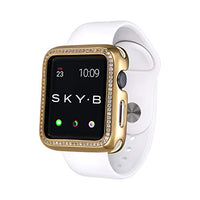 SKYB Halo Protective Jewelry Case for Apple Watch Series 1, 2, 3, 4, 5, 6, SE Devices - Yellow Gold Color for 42mm Apple Watch