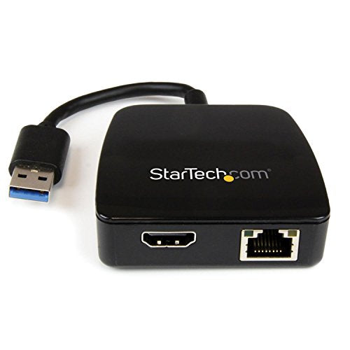StarTech.com Travel Adapter for Laptops - HDMI and Gigabit Ethernet - USB 3.0 - Portable Universal Laptop Mini Docking Station (USB31GEHD)