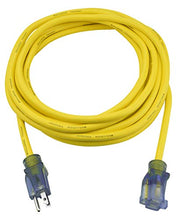 Load image into Gallery viewer, Prime Wire &amp; Cable LT511825 25-Foot 12/3 SJTOW Bulldog Tough Extension Cord with Prime Light Indicator Light, Yellow
