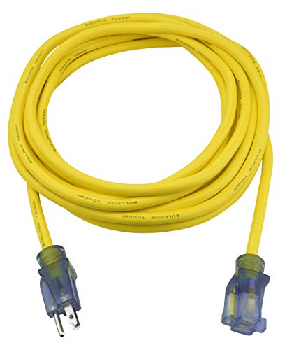 Prime Wire & Cable LT511825 25-Foot 12/3 SJTOW Bulldog Tough Extension Cord with Prime Light Indicator Light, Yellow