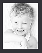 Load image into Gallery viewer, 18x24 Smooth Black / Black Custom Mat for Picture Frame with 14x20 opening size (Mat Only, Frame NOT Included)
