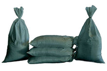 Load image into Gallery viewer, Sand Bags - Empty Woven Polypropylene Sandbags with Built-in Ties, UV Protection; Size: 14&quot; x 26&quot;, Qty of 100 (Green)
