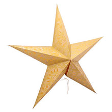 Load image into Gallery viewer, Indian Handmade Yellow Paper Star Lantern Lamp Christmas Festive Foldable Paper Hanging Paper Star Lamps
