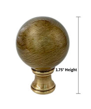 Load image into Gallery viewer, Sphere Lamp Finial Antique Brass 1.75&quot;h
