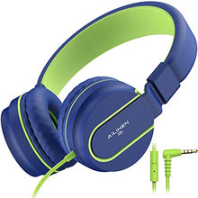 Load image into Gallery viewer, AILIHEN I35 Kid Headphones with Microphone Volume Limited 85dB Children Girls Boys Teen Lightweight Foldable Wired Headset for School Online Course Chromebook Cellphones Tablets (Blue Green)
