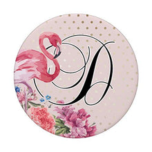 Load image into Gallery viewer, Black Monogram Letter D Initial Pink Flamingo PopSockets Swappable PopGrip
