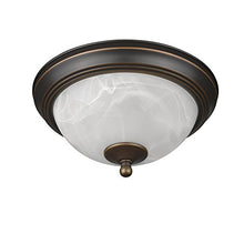 Load image into Gallery viewer, Chloe CH23034GB11-CF2 Bronze 11&quot; Wide Transitional 2 Light Flushmount Ceiling Fixture, 6.29 x 11.22 x 11.22
