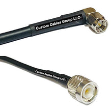 Load image into Gallery viewer, 1 Foot RFC195 KSR195 Silver Plated SMA Male Angle to TNC Male RF Coaxial Cable
